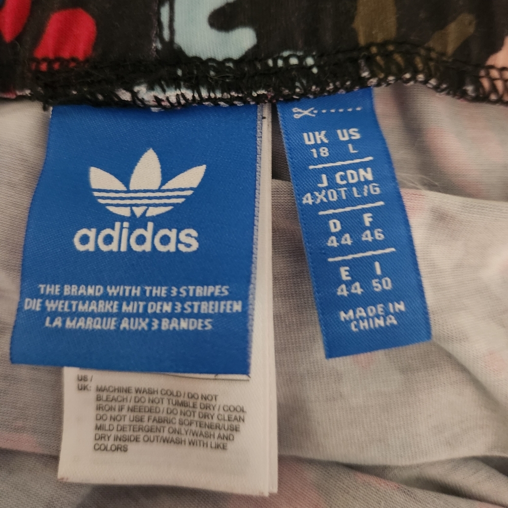 Adidas Floral Multicolor Activewear Leggings Size M - Picture 6 of 7